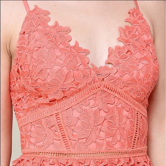 Bebe coral lace dress NWT- “Valentina Blossom” - Picture 10 of 10